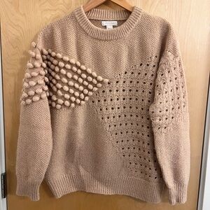 Elegant Textured Tan Sweater